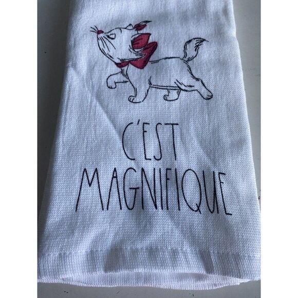 2 Pk Rae Dunn Disney Aristocats Marie C’est Magnifique Kitchen Towel Set NEW - Picture 5 of 12